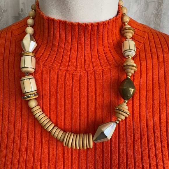 Chunky Boho Beaded Necklaces Chico’s and Kenneth Cole Set of 5 - Picture 3 of 10